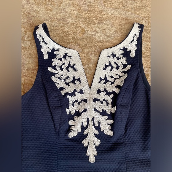 Lilly Pulitzer Gabby Shift Dress in True Navy size 00 retail $258 - Picture 2 of 11